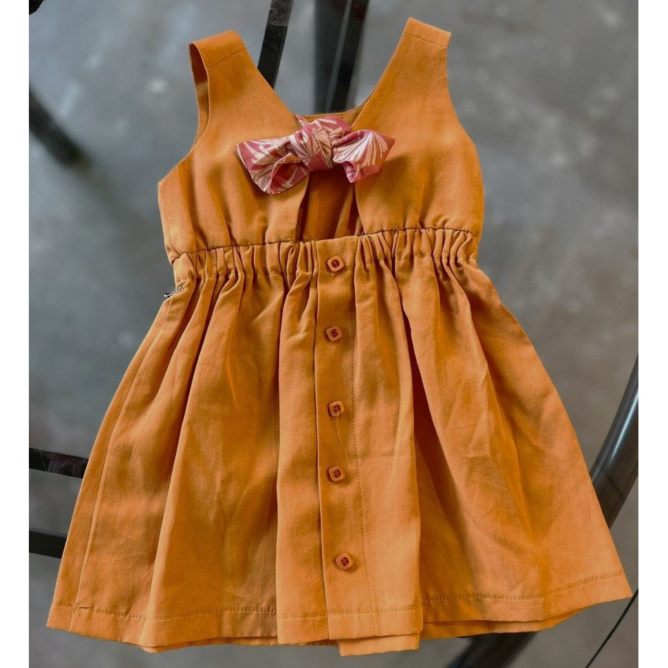 Sleeveless Bow Dress, Orange