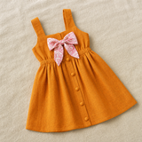 Sleeveless Bow Dress, Orange (studio render 0)