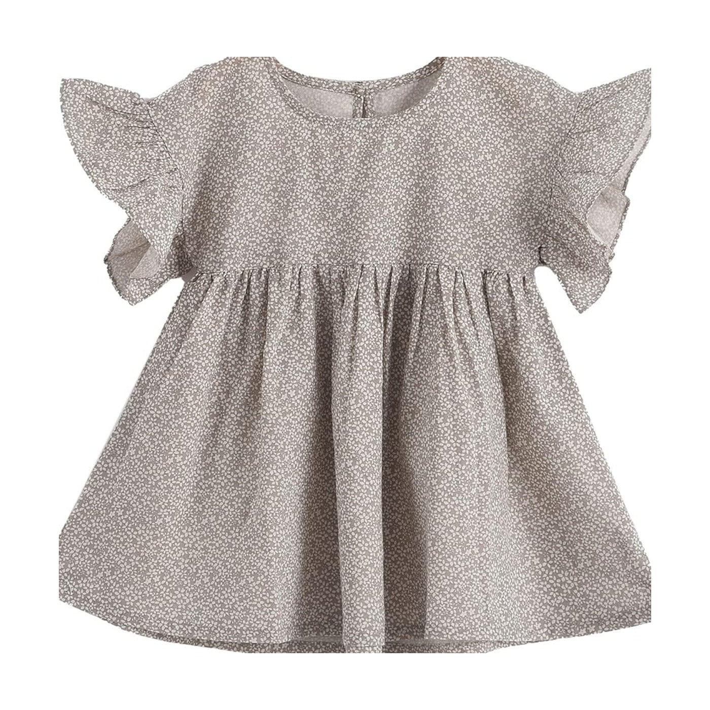 Aimama Grey Floral Ruffle Sleeve Shirt