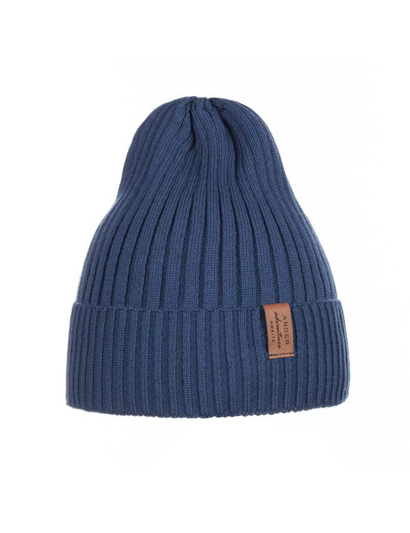 Navy Cotton Knit Hat | ANDER - CapuletKids