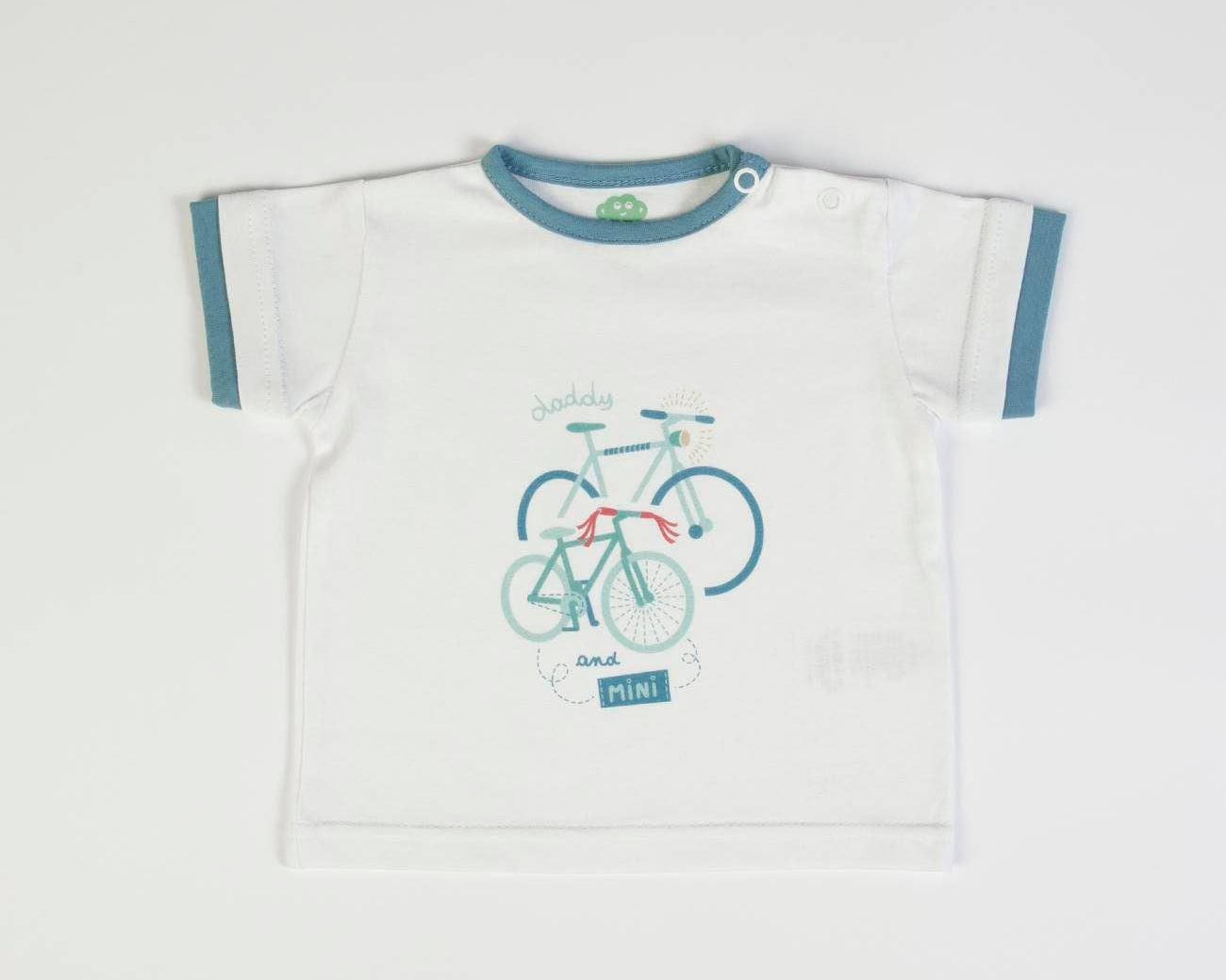 T-shirt + shorts (waffle)/ White/blue - CapuletKids