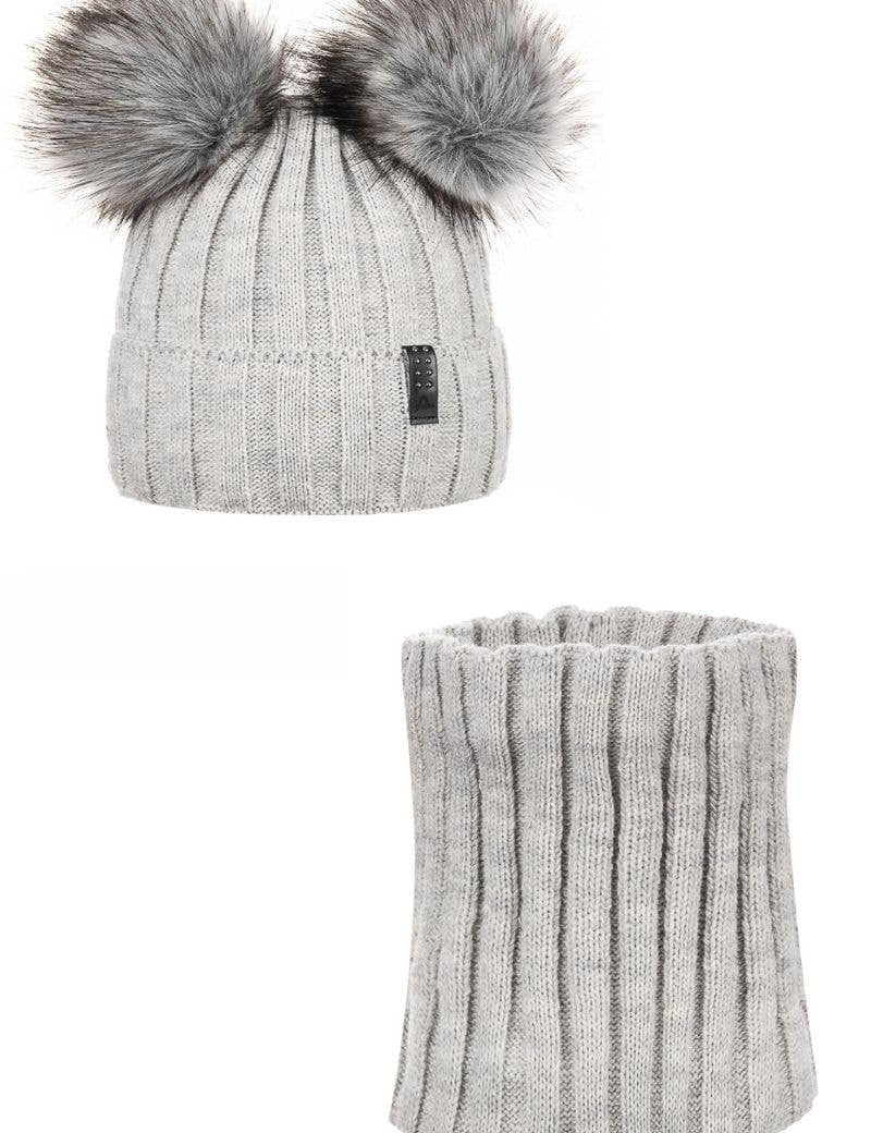 Light Gray Hat & Snood Set | ANDER - CapuletKids