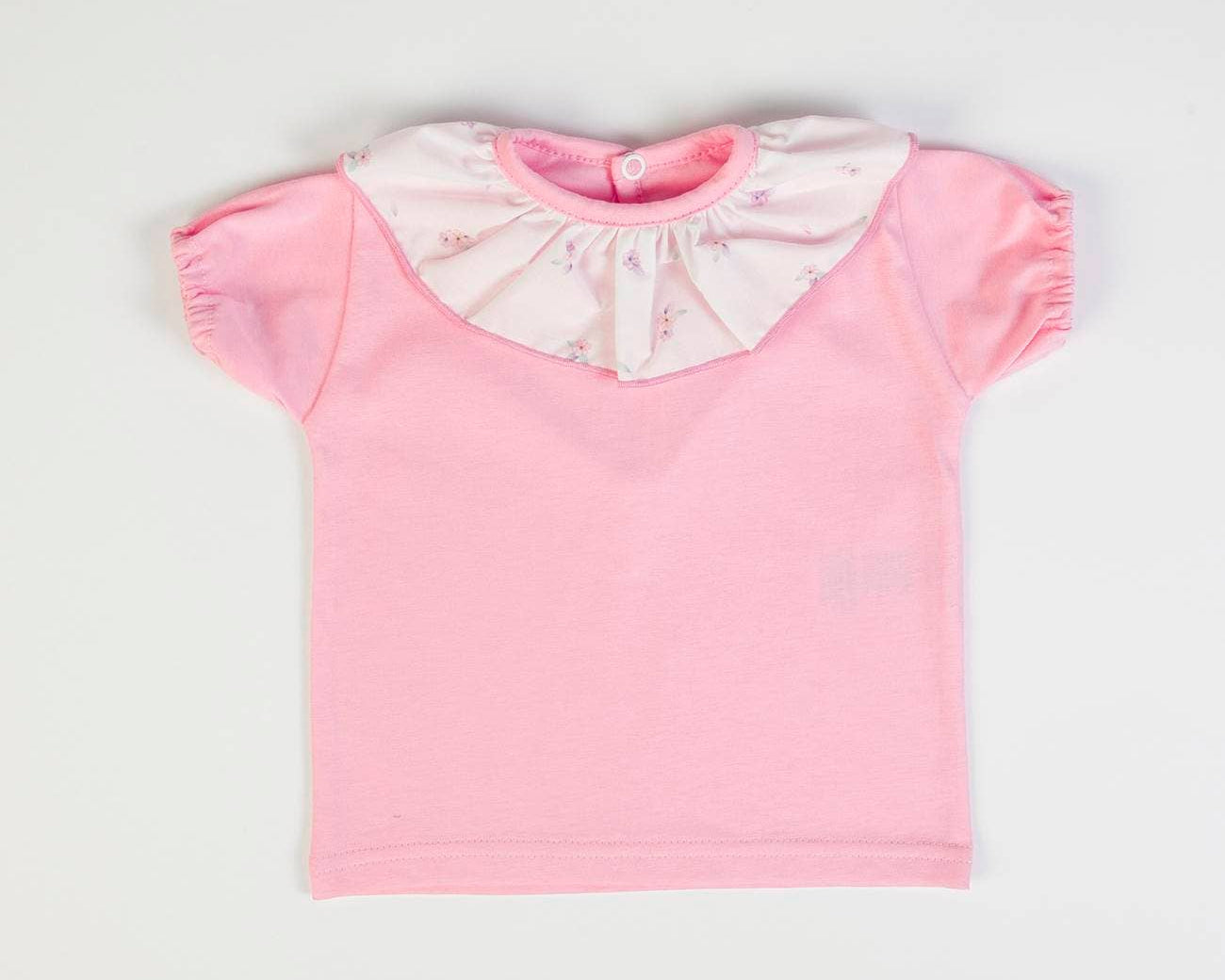 FS Baby T-shirt + woven skirt - White/pink - CapuletKids