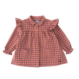 Baby Gingham Dress Dark Pink