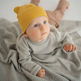 Children's hat made of knitted cotton, elastic! Made in PL: Beige / 3-5 yo