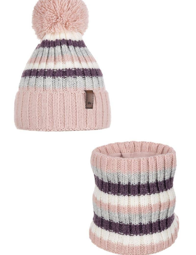 Striped Hat & Snood Set | ANDER