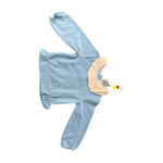 Dadati Velour Top Ruffle Collar Blue