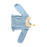 Dadati Velour Top Ruffle Collar Blue