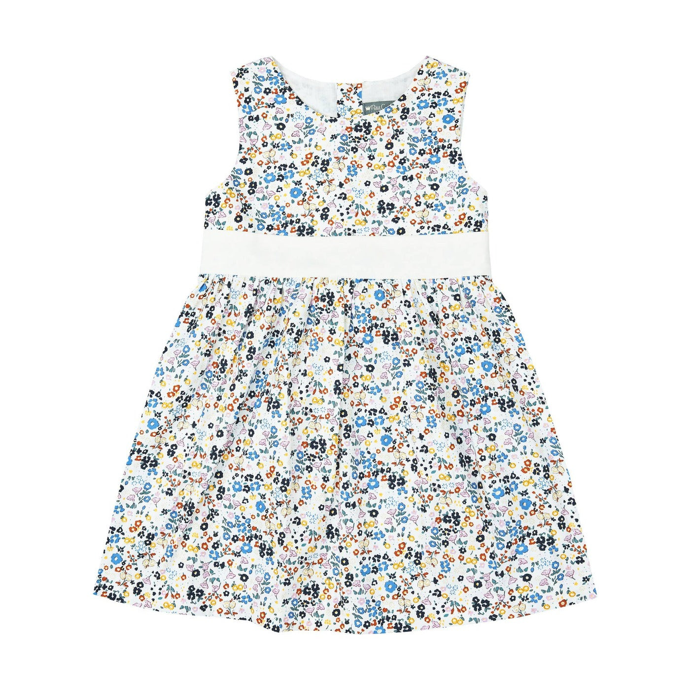 Petit Confection 100% Cotton Floral Bowtie Party Dress