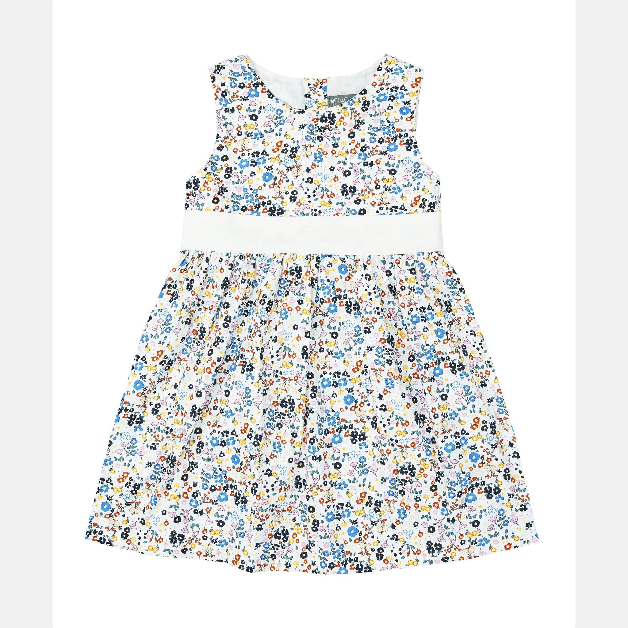 Petit Confection 100% Cotton Floral Bowtie Party Dress