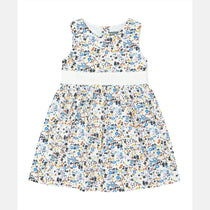 Petit Confection 100% Cotton Floral Bowtie Party Dress