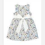 Petit Confection 100% Cotton Floral Bowtie Party Dress