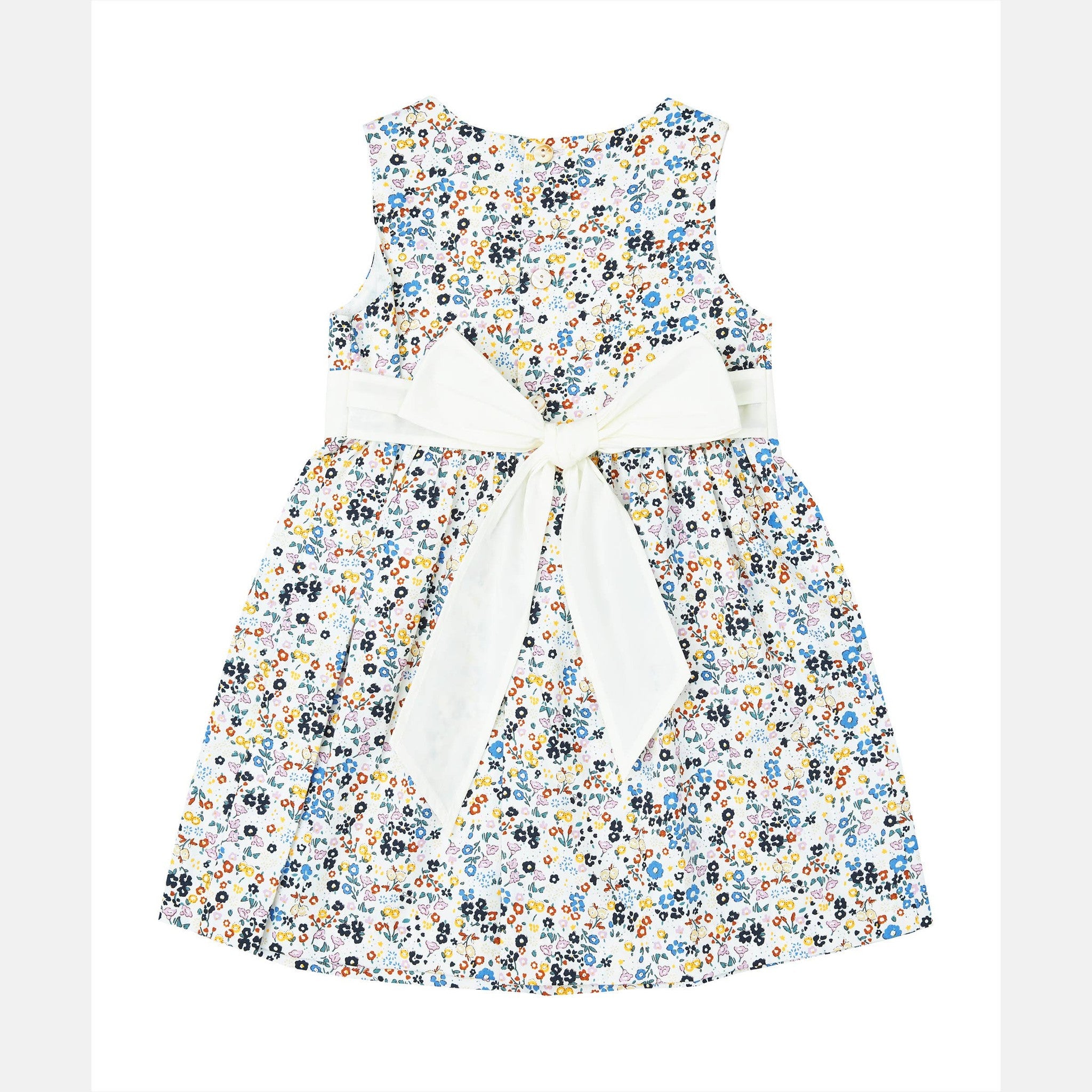 Petit Confection 100% Cotton Floral Bowtie Party Dress