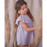 Dadati Ruffle Sleeves And Embroidered Yoke Dress