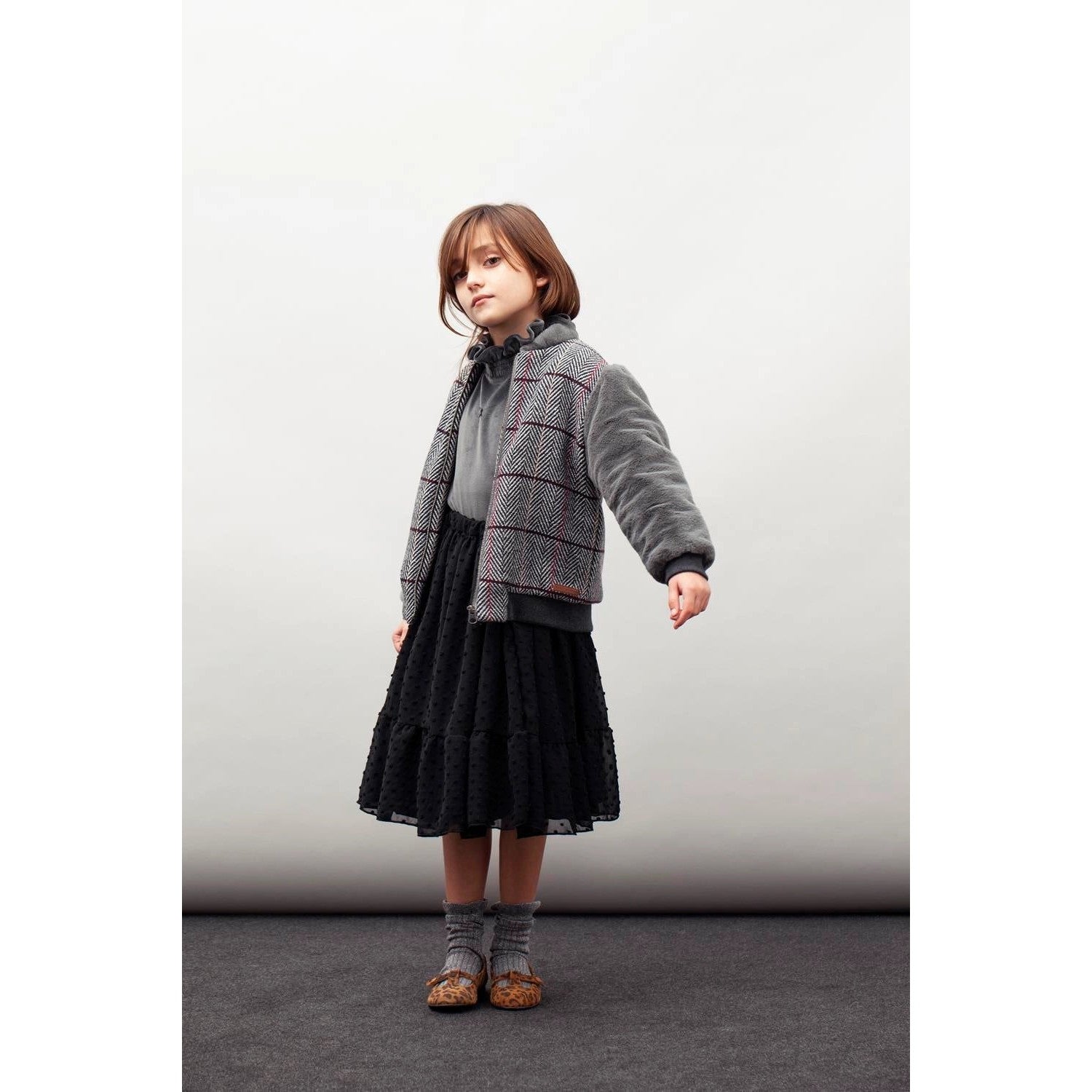 Tocoto Vintage Fur Lining Sleeves Jacket