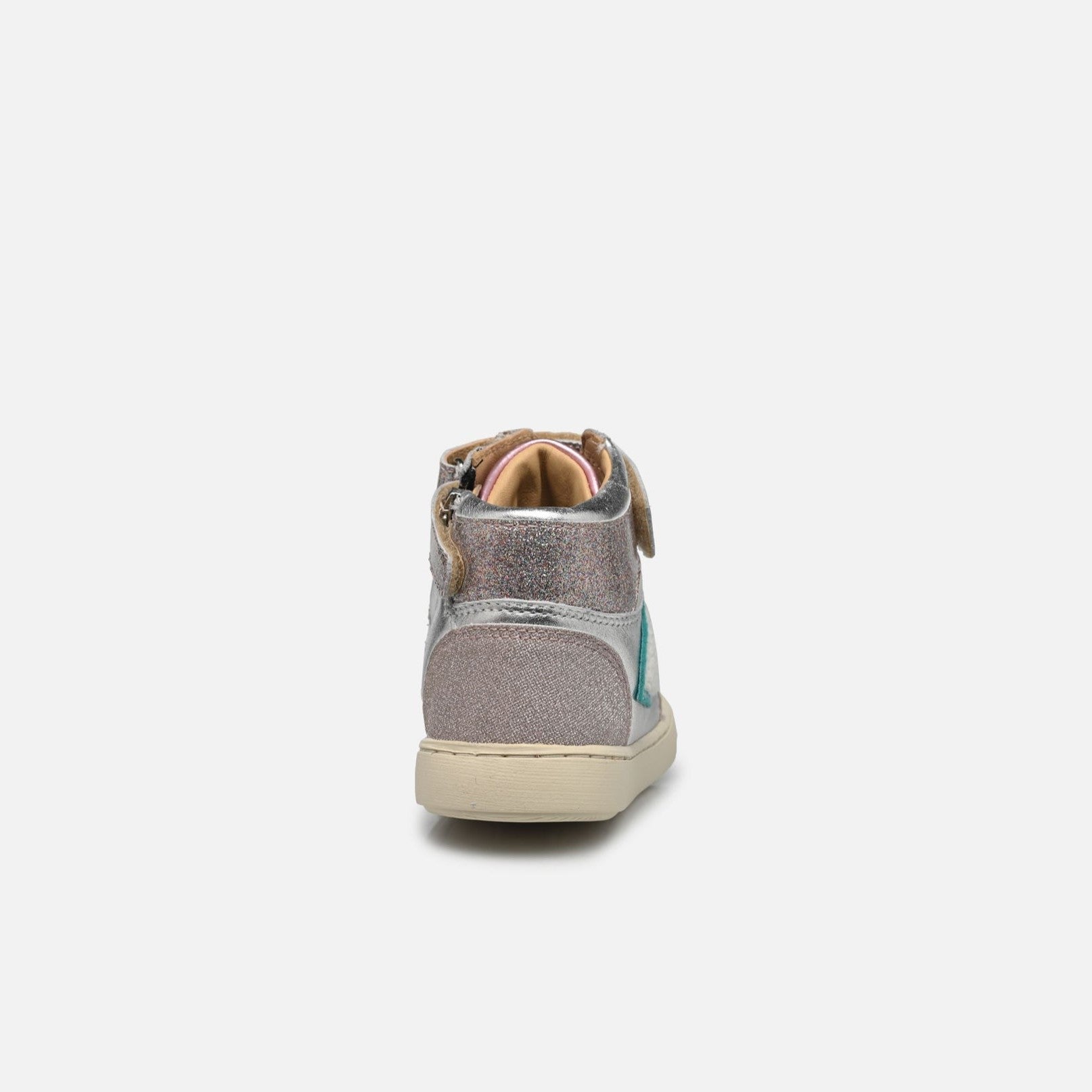 Shoo pom Glitter & Metallic Leather Sneakers, Silver