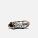 Shoo pom Glitter & Metallic Leather Sneakers, Silver