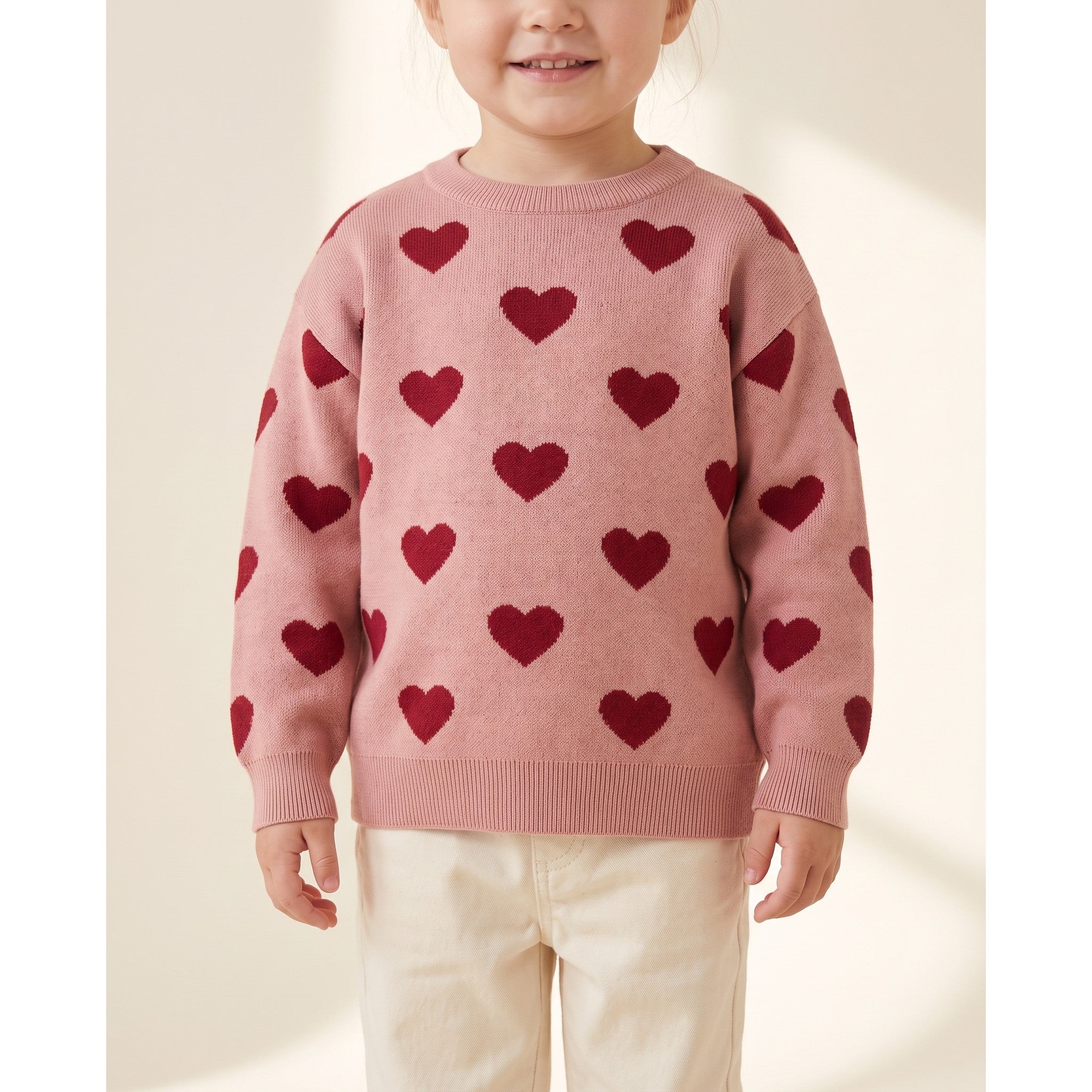 Konges Sløjd Heart Knit Sweater, Pink