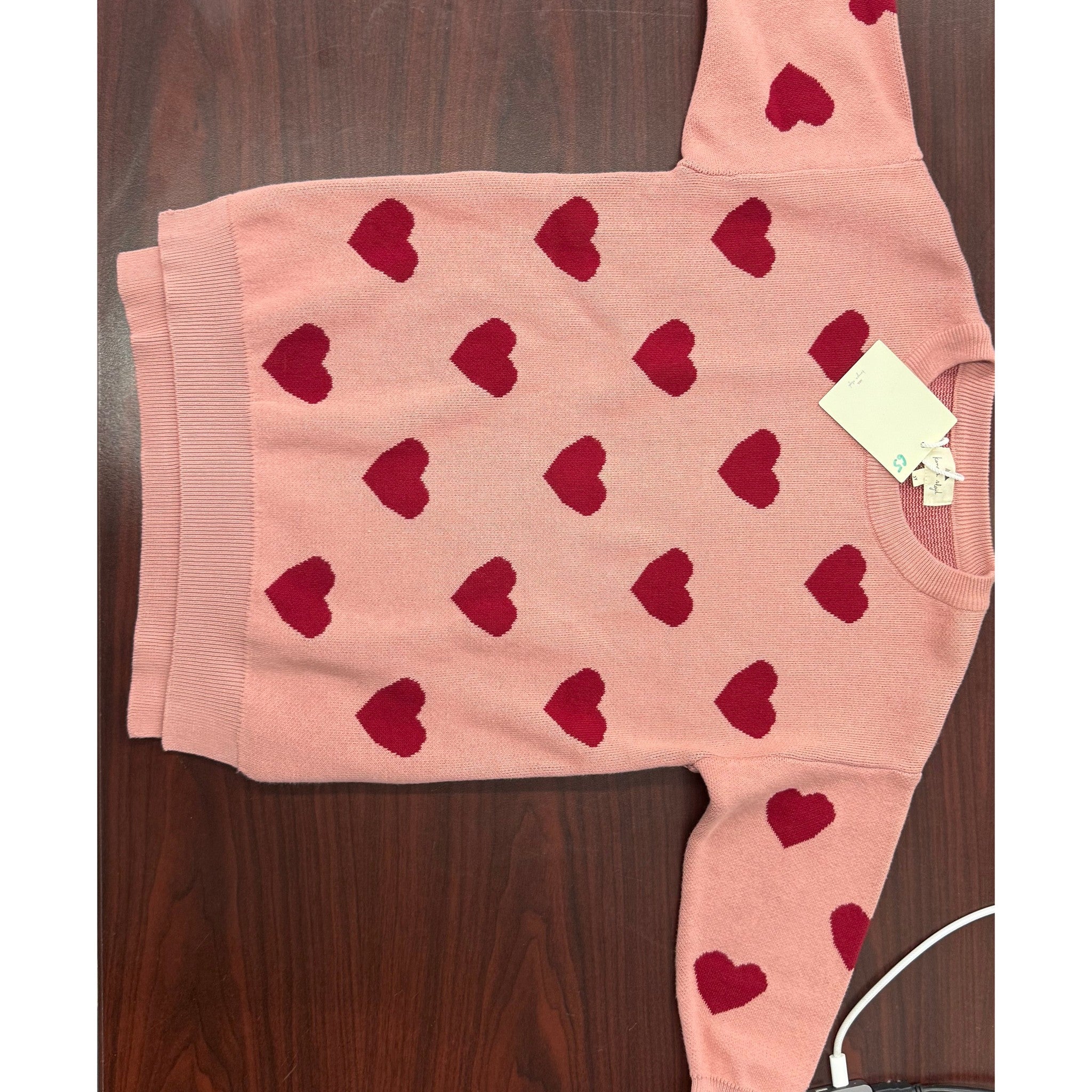 Konges Sløjd Heart Knit Sweater, Pink