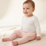 Pink ribbed leggings with frilled cuffs by Yell-oh, kids