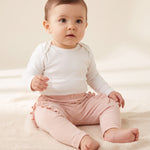 Pink ribbed leggings with frilled cuffs by Yell-oh, kids