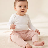 Pink ribbed leggings with frilled cuffs by Yell-oh, kids
