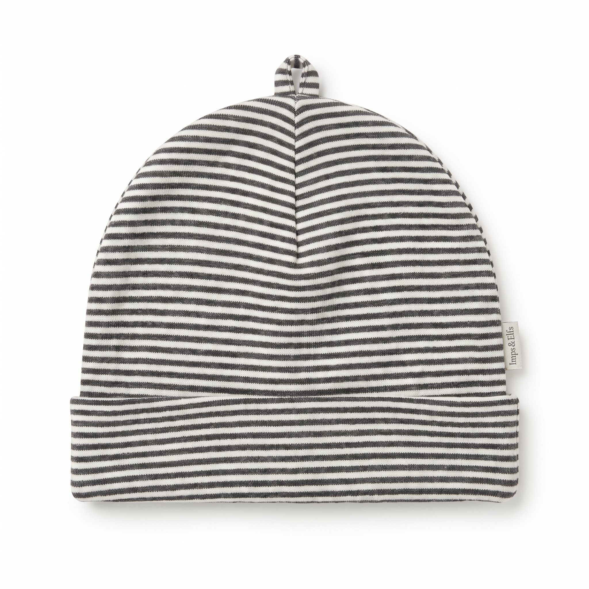 Imps & Elfs baby beanie, Grey Stripes