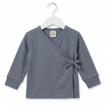 Imps & Elfs baby wrapover top, Steel Blue