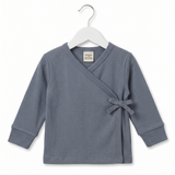 Imps & Elfs baby wrapover top, Steel Blue