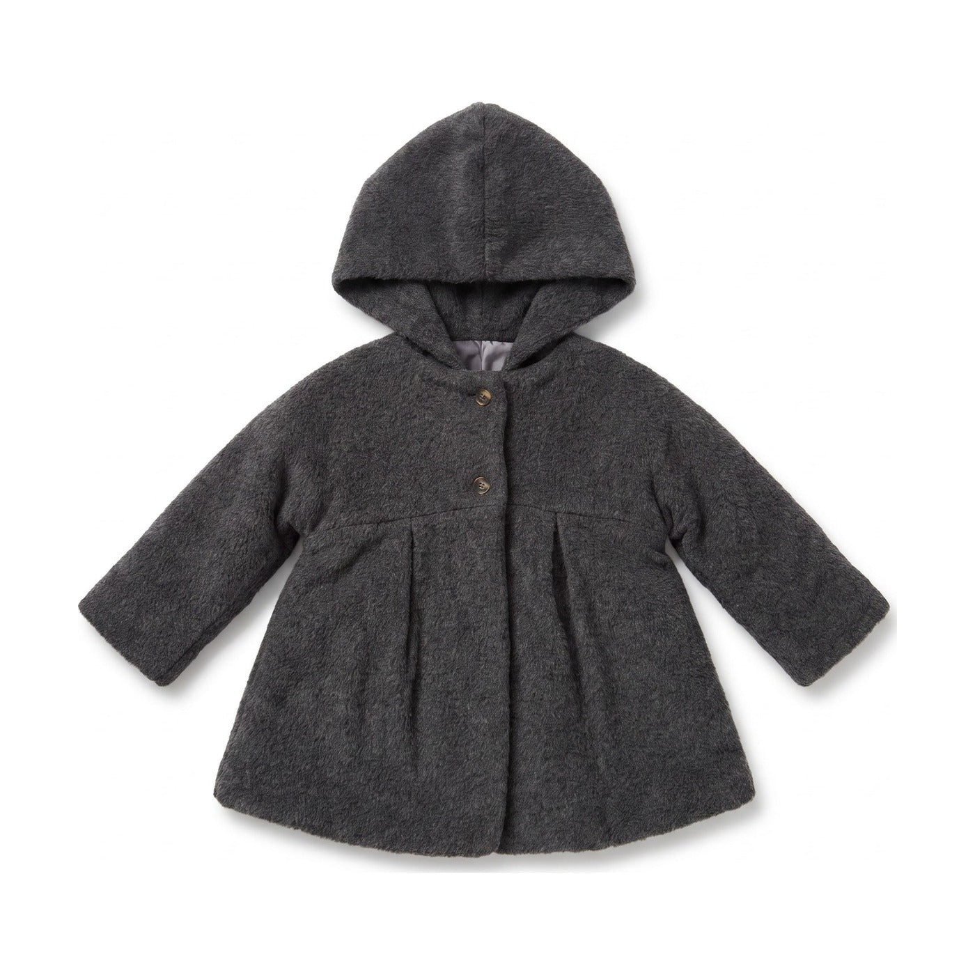 1 + in the Family Hooded Wool Baby Coat, Anthracite