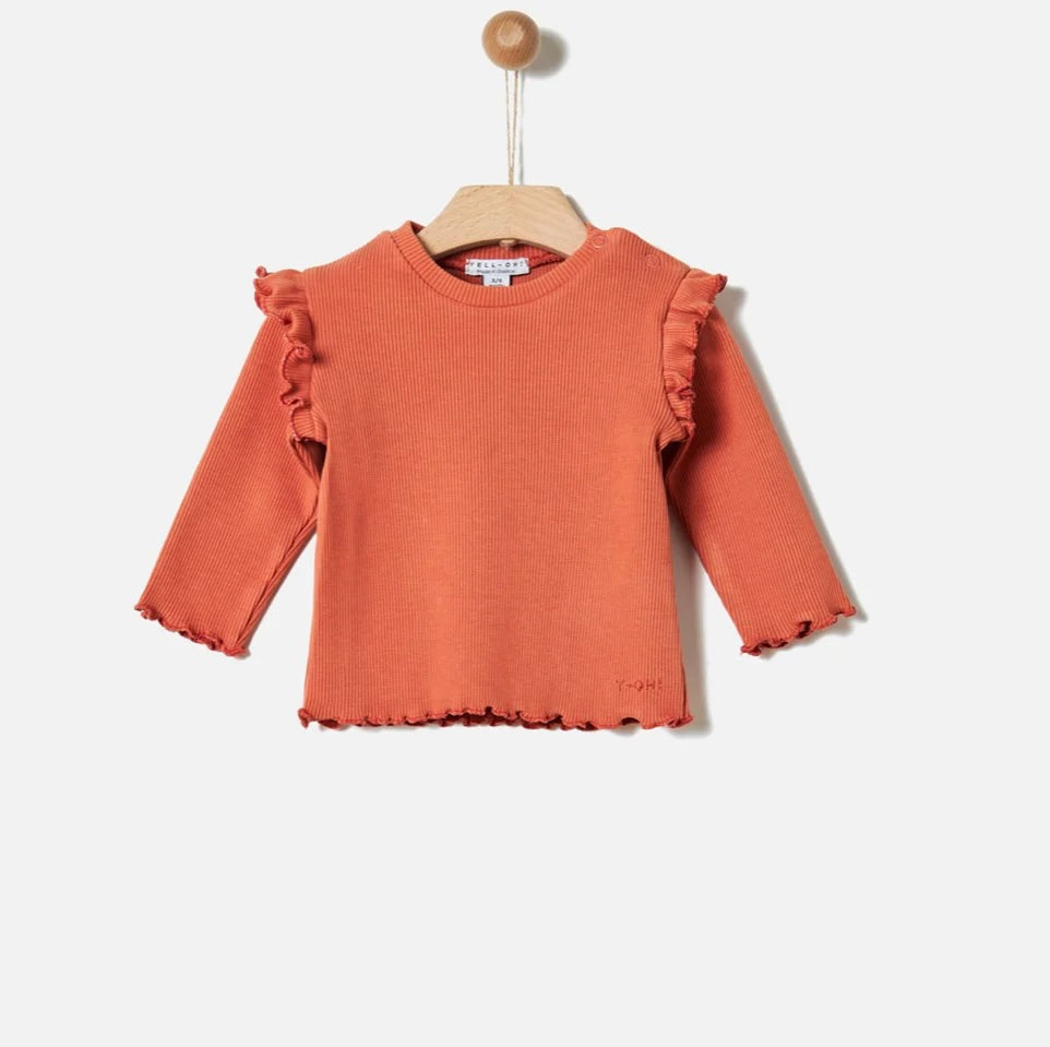 Ribbed Frilled Long Sleeve & Leggings Set | YELLO-OH - CapuletKids
