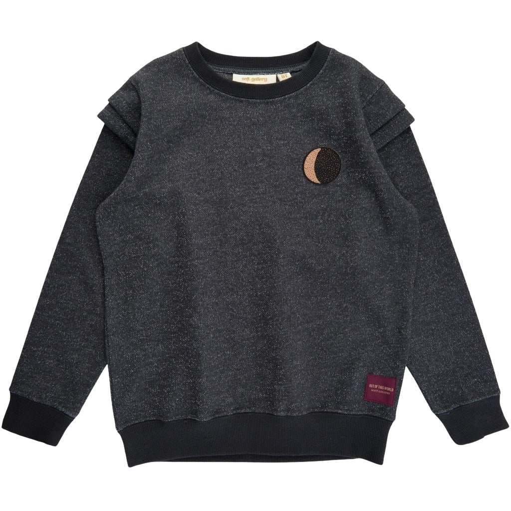 Baptiste Shoulder Lurex Sweatshirt, Phantom | SOFT GALLERY