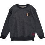 Baptiste Shoulder Lurex Sweatshirt, Phantom | SOFT GALLERY