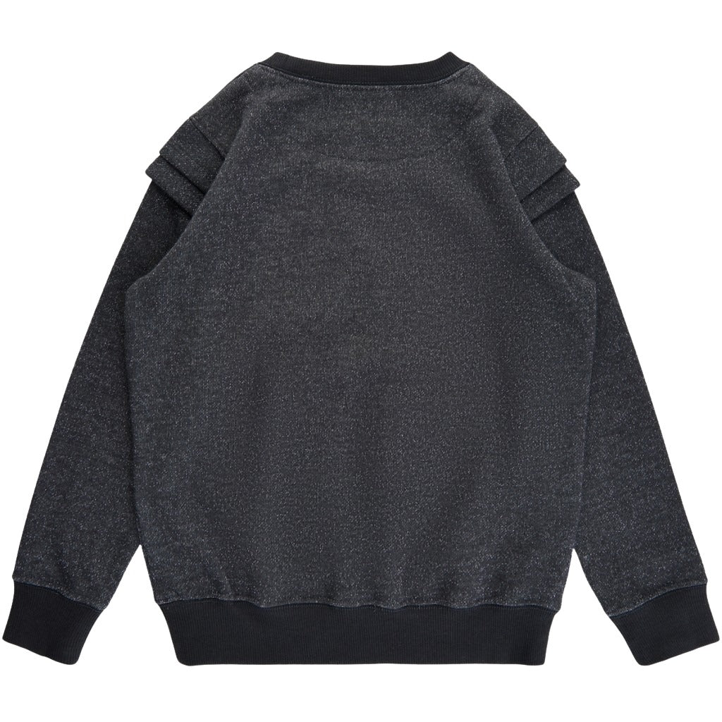 Baptiste Shoulder Lurex Sweatshirt, Phantom | SOFT GALLERY