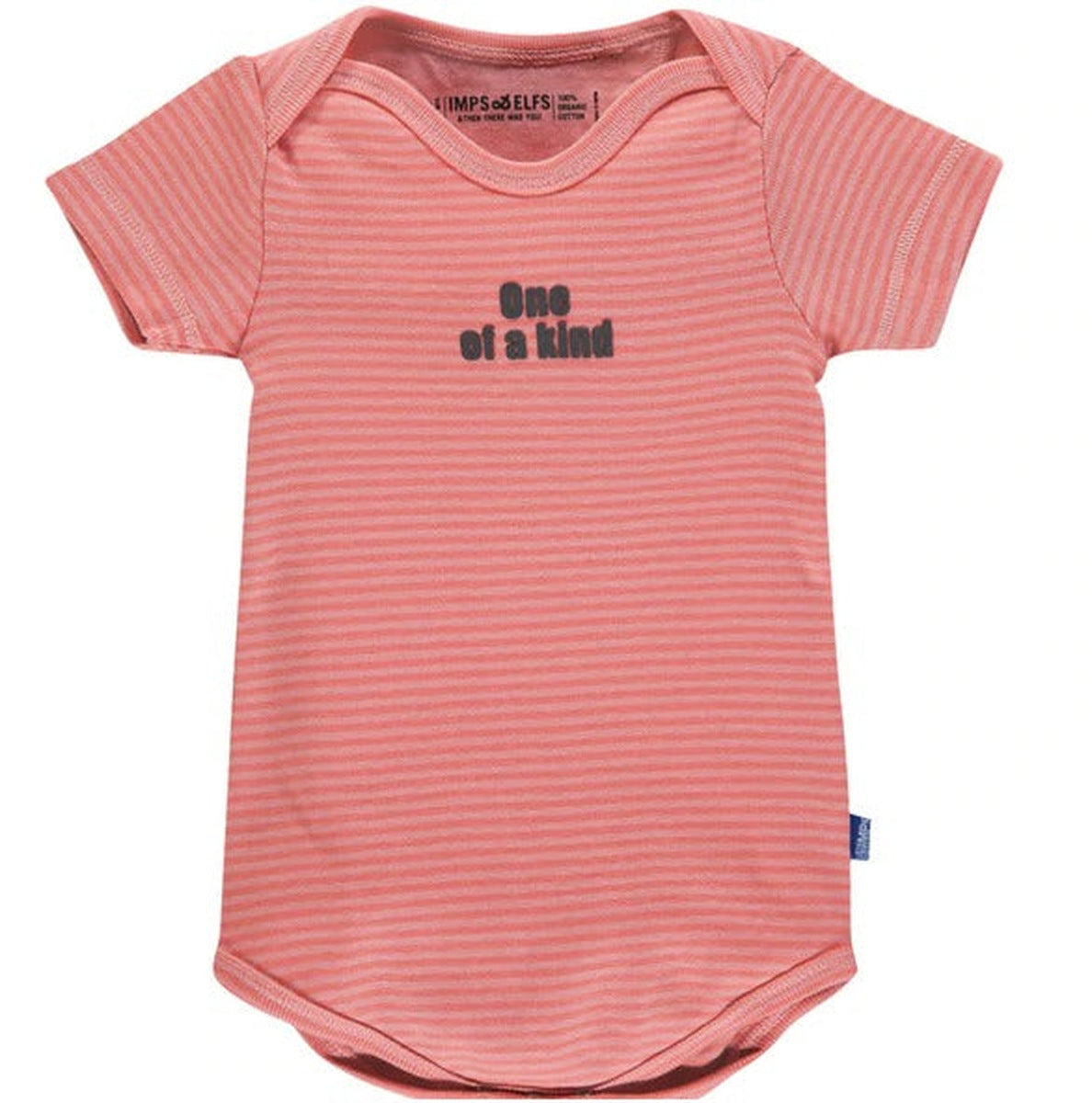 Imps & Elfs One-of-the-Kind Pink Striped Organic Onesie Bodysuit for Mini Girls 0M - 6M