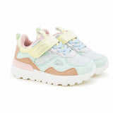 Shoo pom Kids Hook-and-Loop Sneakers - Sage Multipastel, three quarter view