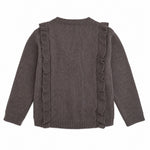 Tocoto Vintage Openwork Knit Cardigan with Ruffles, back view