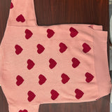 Pink knit sweater with red hearts by Konges Slojd, kids