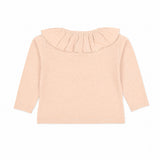 Tocoto Vintage Long Sleeve Ruffle Collar Baby Top - Pink, back view