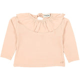 Long Sleeve Ruffle Collar Baby Top - Pink