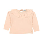 Tocoto Vintage Long Sleeve Ruffle Collar Baby Top - Pink