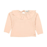 Tocoto Vintage Long Sleeve Ruffle Collar Baby Top - Pink