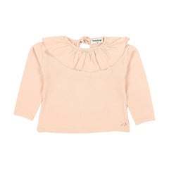 Tocoto Vintage Long Sleeve Ruffle Collar Baby Top - Pink