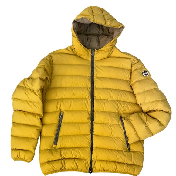 Yellow hoodie puffer jacket for boys on sale