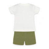 Minhon Safari Cotton Top and Shorts Set, back view