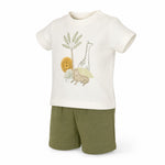 Minhon Safari Cotton Top and Shorts Set, three quarter view