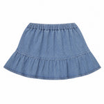 Tocoto Vintage Mini Denim Skirt, Blue, back view