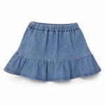 Tocoto Vintage Mini Denim Skirt, Blue, three quarter view