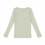 MarMar Copenhagen Modal Rib Tee Long Sleeve, White Sage, back view