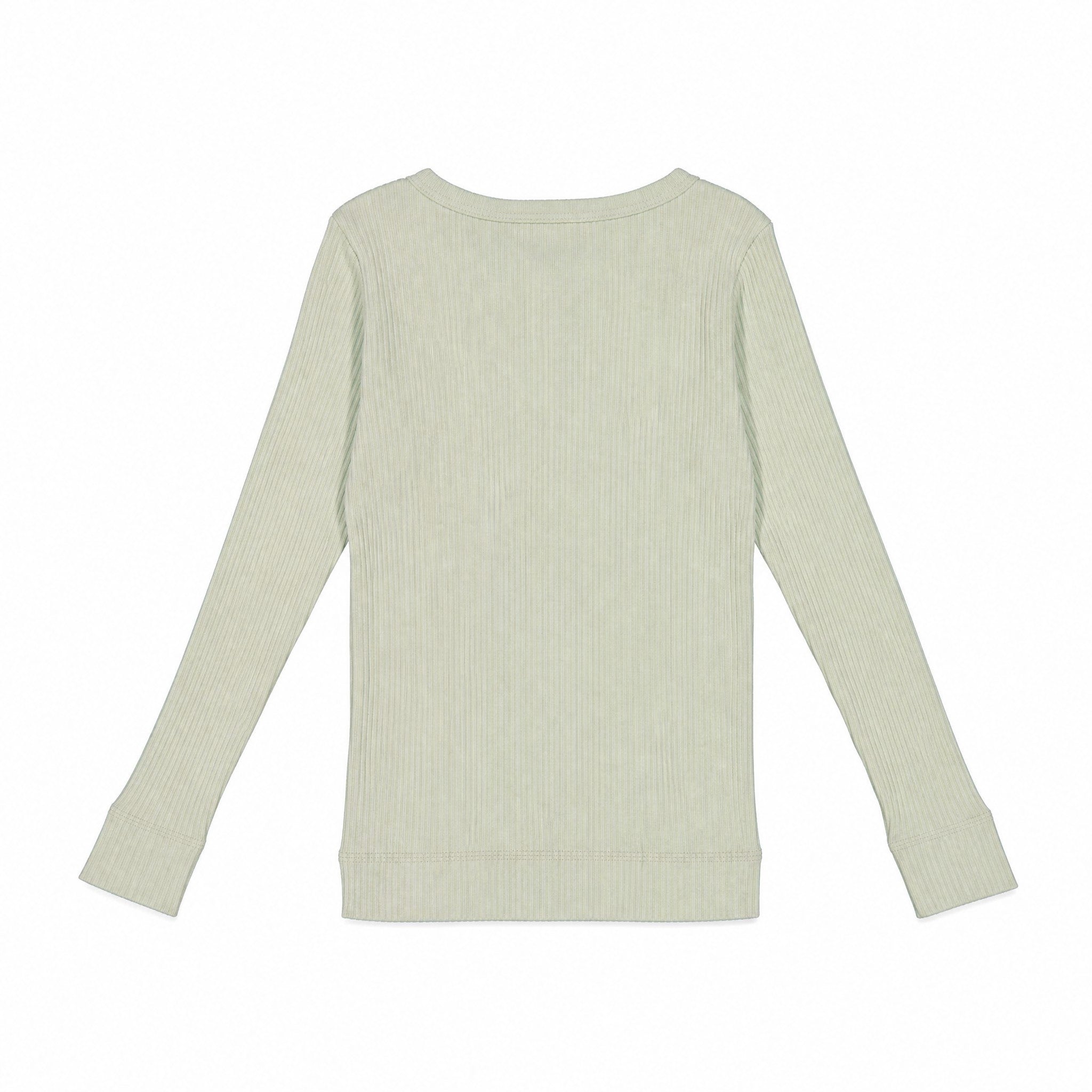 MarMar Copenhagen Modal Rib Tee Long Sleeve, White Sage, back view